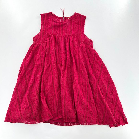 Free People Tu Es La Tunic Dress Womens Small Pink Floral Lace Lined Back Zip - Picture 2 of 6